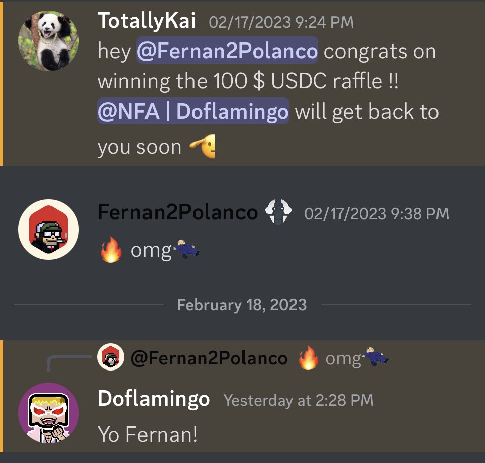 Fernan2Polanco's tweet image. I’ve just won $100 Usdc from @NFArcade private AMA at @ryandcrypto ‘s discord group. 😍 Can’t wait for the mint tomorrow 🤩🤩