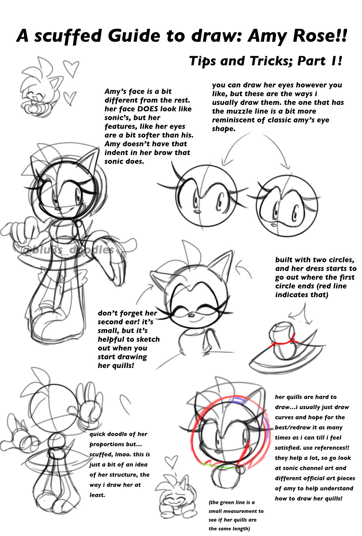 How to DRAW AMY ROSE - Sonic the Hedgehog 