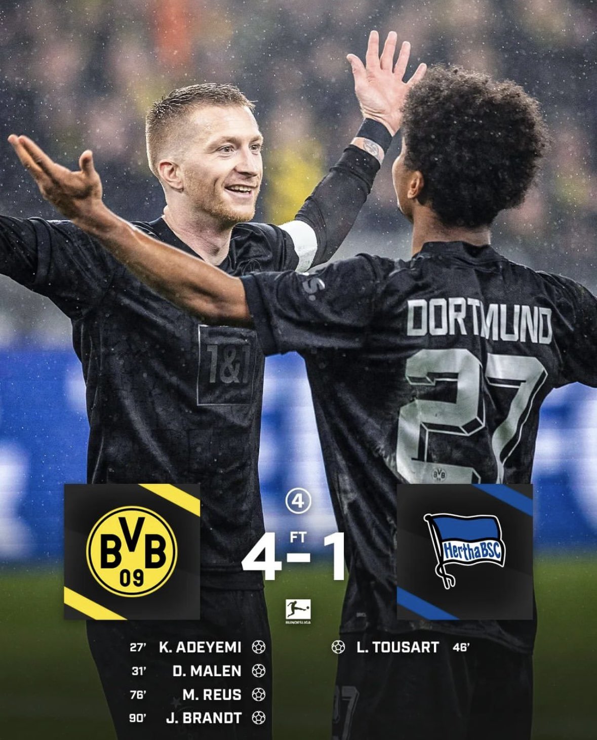 433 on Twitter: "Dortmund (43 points) join Bayern (43) and Union Berlin ...