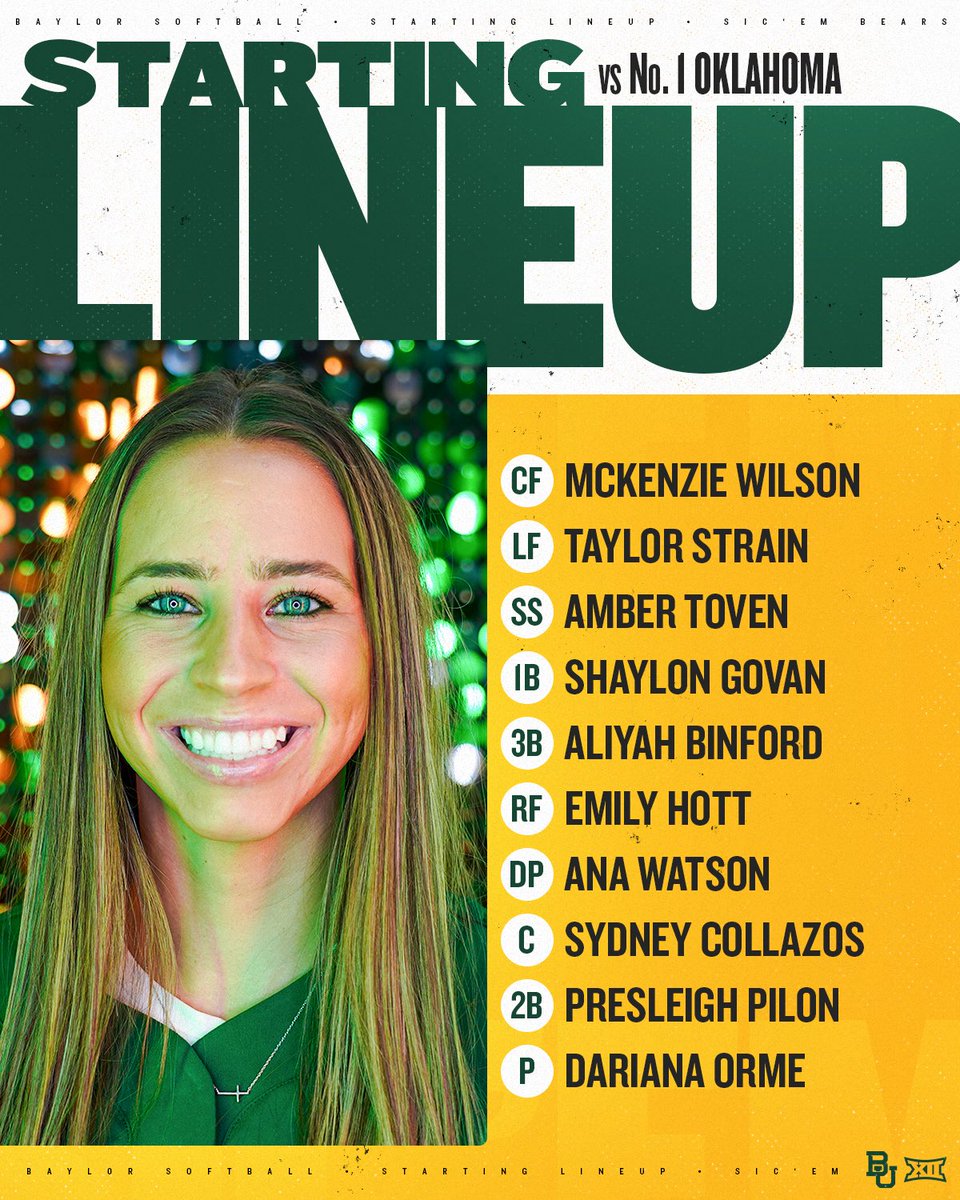 BaylorSoftball's tweet photo. 12:50 is our new start time! 

Game 1 links:
📈 https://t.co/MfkUO0d5vf
📻 https://t.co/wcGGhHtNcd
📺 https://t.co/Oo9A7Pa7BD

#SicEm🐻🎾 https://t.co/CtdPvw7fwe