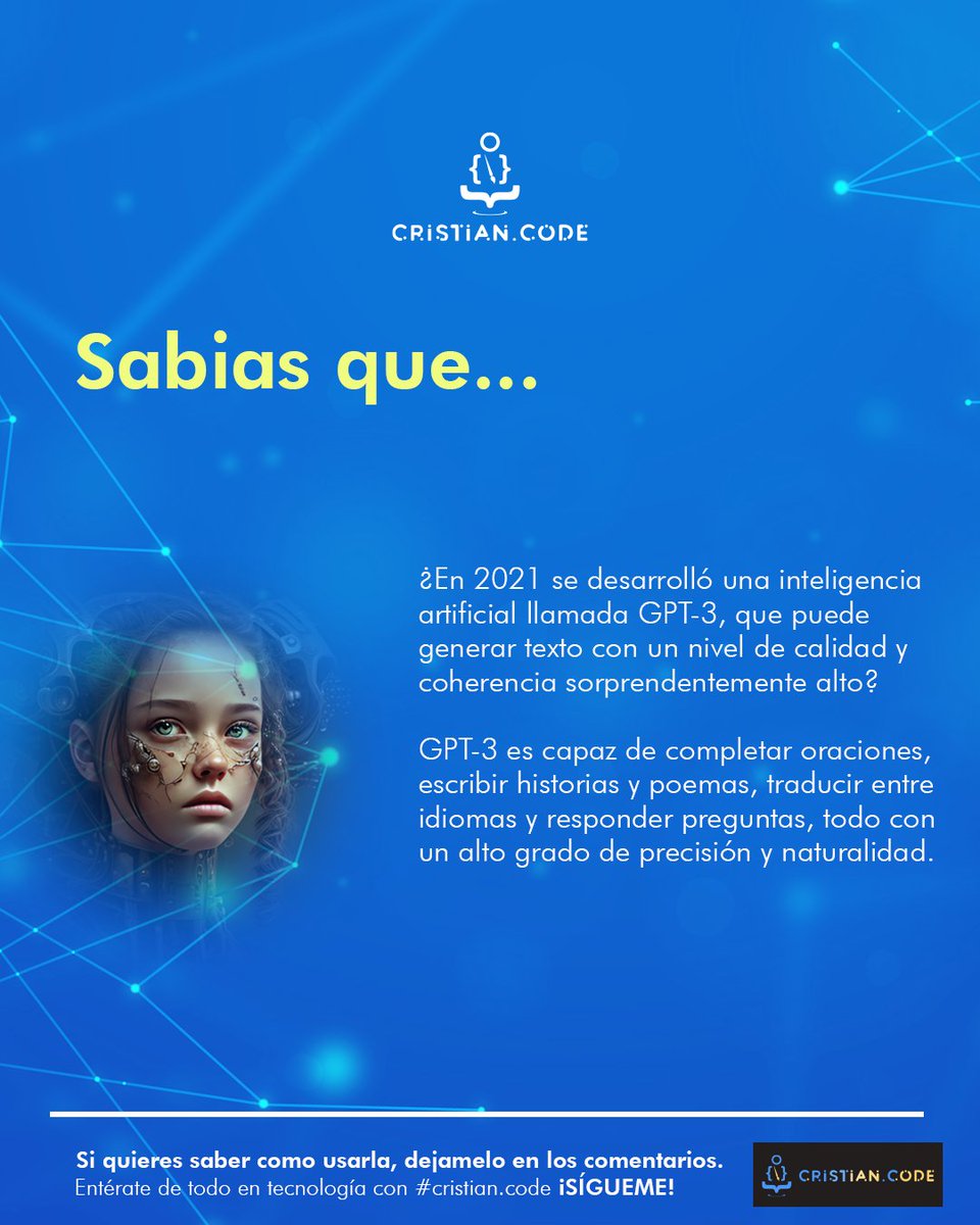 Cristian_code26's tweet photo. Déjame en los comentarios si quieres saber cómo usar la inteligencia artificial para tu negocio o vida personal.

¡Sígueme para más datos interesantes y estar al día en tecnología!
#tecnologia #Tel #moviles #telefonos #blockchain #españa #innovación #madrid #comunidad #publicidad https://t.co/rnRoLLX6dJ