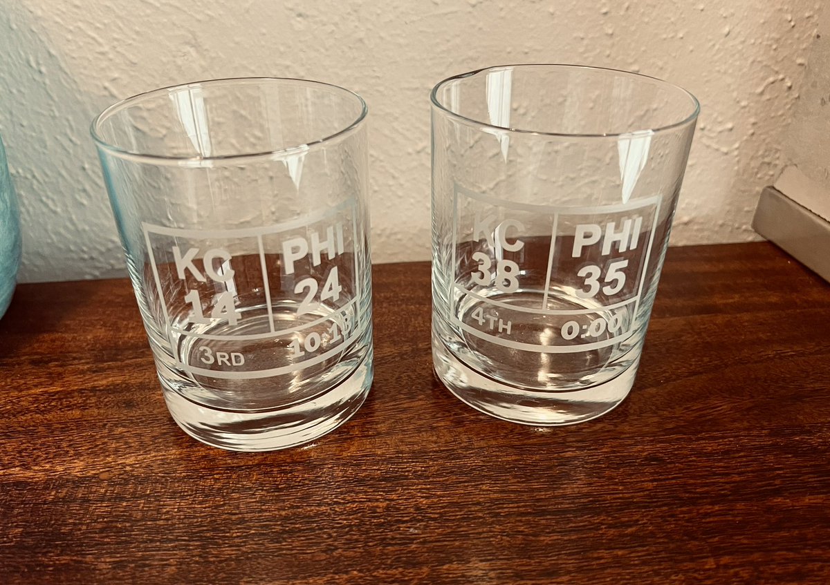 yellmk's tweet photo. Great representation of the valley and the peak of #ChiefsKingdom last Sunday. Truly awesome set from @WoolfGlassWorks 

If y’all need a unique gift for just about any occasion, check em out! https://t.co/fC0eq8OYeO