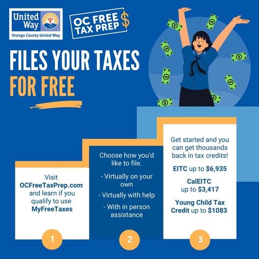 First5OC's tweet photo. It’s tax season and @unitedwayoc can help you file your taxes for free. Visit https://t.co/Rd4cDJfKBW to get help.

#OCFreeTaxPrep #CalEITC https://t.co/PVLVc3mFV5
