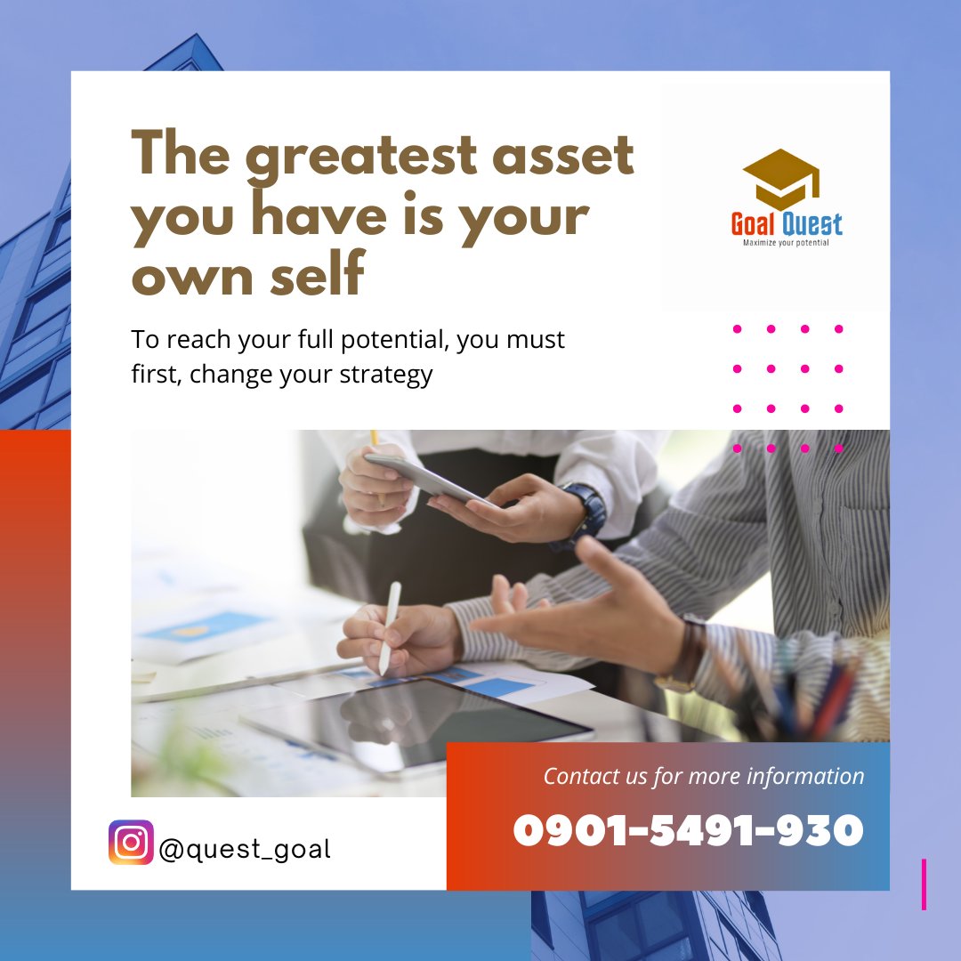 goalquestacad's tweet photo. Why you need a coach:

👉 For  skill development
👉 Career change
👉 Career advancement
👉 networking
👉 Setting SMART Goal
👉 Performance productivity
👉 Personal development

With Goal Quest, your potential will be maximized. https://t.co/YYhkMyby3I