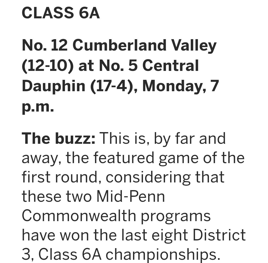 Come support tomorrow night <a href="/CDAthletics/">CD Athletics</a> <a href="/CDHSRams/">Central Dauphin HS</a> !