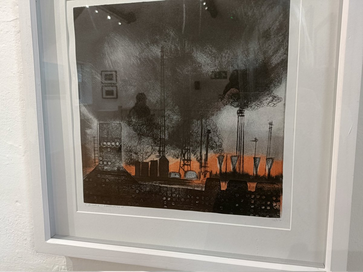 Last week to see #prints and #paintings by me, June Russell and Ian Burdall to mark the demolition of #Redcar steelworks @South_Square 
24 Feb 5 - 8 end of exhibition event incl residency with These Men, all welcome