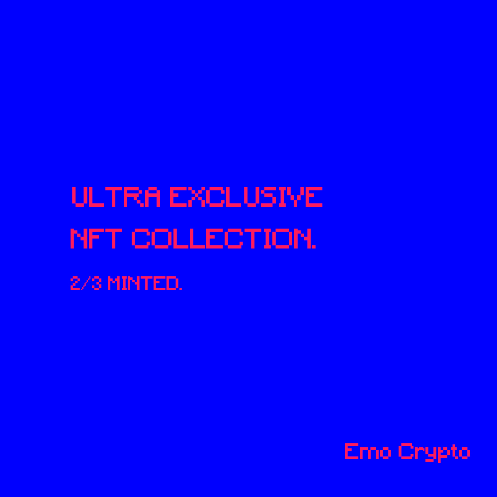 CryptoEmoNFT's tweet photo. Be exclusive.
The smallest NFT collection of the world. 2/3 minted. 
NFT project that features 15 unique and exclusive handmade Emos Cryptos.

https://t.co/C1WWtaCBBi

#NFT #NFTCommunity #NFTGiveaway #NFTdrop #NFTProject #opensea #OpenSeaNFT #openseaartists #CryptoEmo #Crypto https://t.co/cPTM2oeYdu