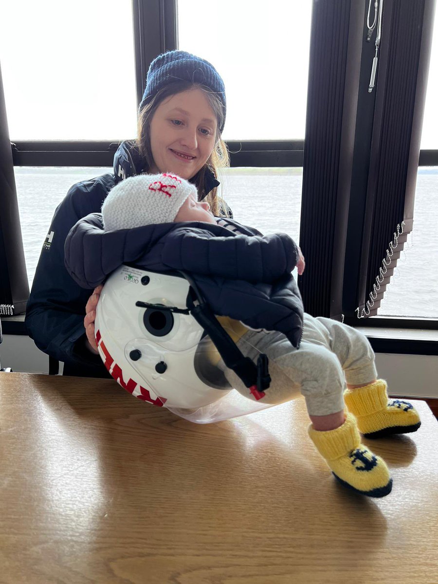LargsRNLI's tweet photo. This afternoon at Largs @RNLI we had the pleasure of welcoming our newest future crew member, Freyja Holding.
Freyja’s mummy Jessica, is one of our volunteer lifeboat crew and along with daddy Ollie, the family visited the station during today’s training session.
#futurecrew https://t.co/EBUyBXCbMl