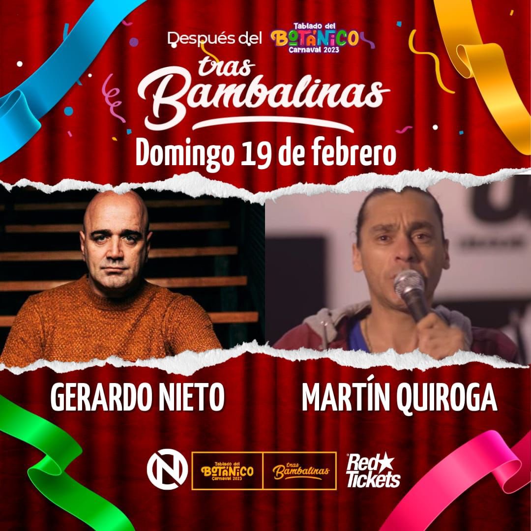 Esta noche 🔥

Al tablado llegan Caballeros, House, <a href="/MURGAQUESOMAGRO/">MURGA QUESO MAGRO</a> y <a href="/LaTrasnochada/">Murga La Trasnochada</a> 🥳

Cerramos la noche bailando junto a <a href="/GerardoNietoOk/">Gerardo Nieto</a> y Martín Quiroga 🎤

🎟 Entradas en <a href="/RedTicketsUY/">RedTickets Uruguay</a> en la app Noche y Noche o en la boletería del tablado.