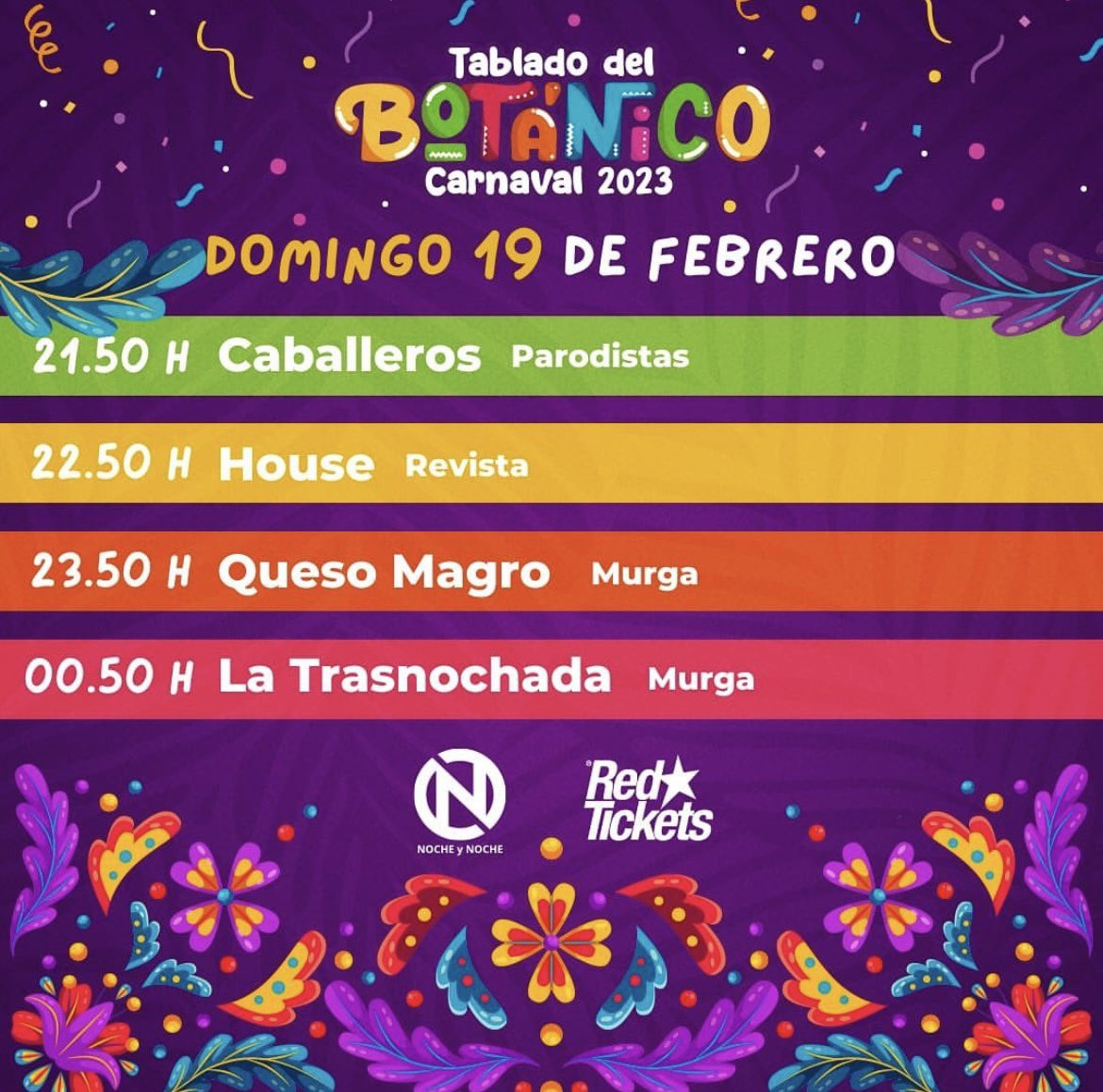 TabladoBotanico's tweet photo. Esta noche 🔥

Al tablado llegan Caballeros, House, @MURGAQUESOMAGRO y @LaTrasnochada 🥳

Cerramos la noche bailando junto a @GerardoNietoOk y Martín Quiroga 🎤

🎟 Entradas en @RedTicketsUY en la app Noche y Noche o en la boletería del tablado. https://t.co/yVo1uLvulg