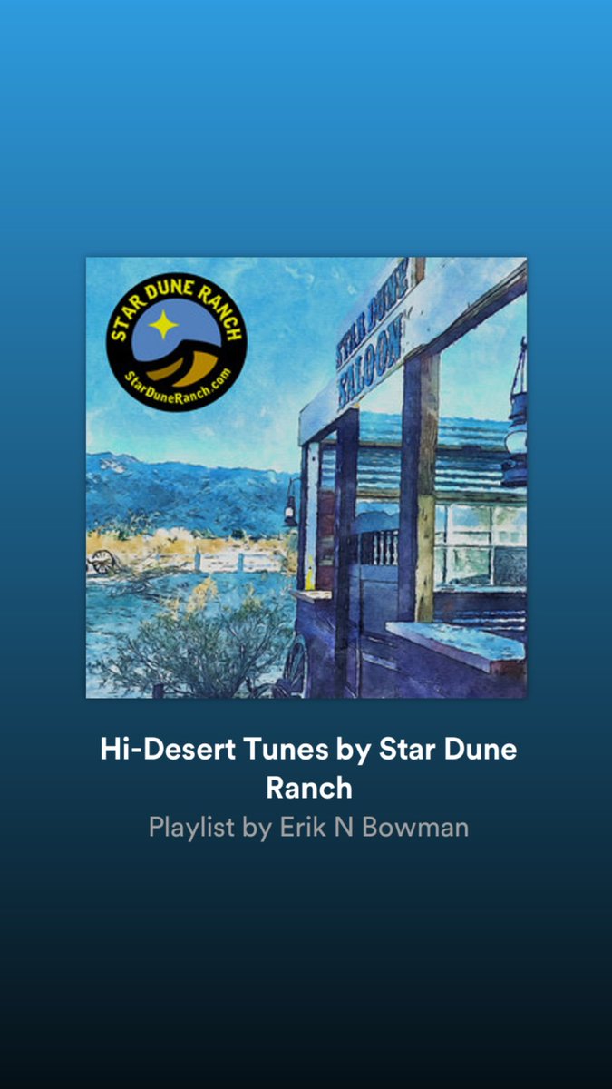 You have your own personal play list but when you’re at the ranch or thinking about your time here give our playlist as try!

 Hi-Desert Tunes by Star Dune Ranch open.spotify.com/playlist/5ISMf… 

#ranchlife #twentyninepalms #joshuatree #airbnb