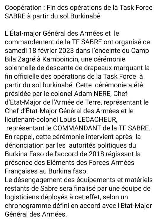 top_force's tweet photo. #TaskForceSabre #COS à partir du Burkina Faso, c'est fini. https://t.co/RROSDFa0lz
