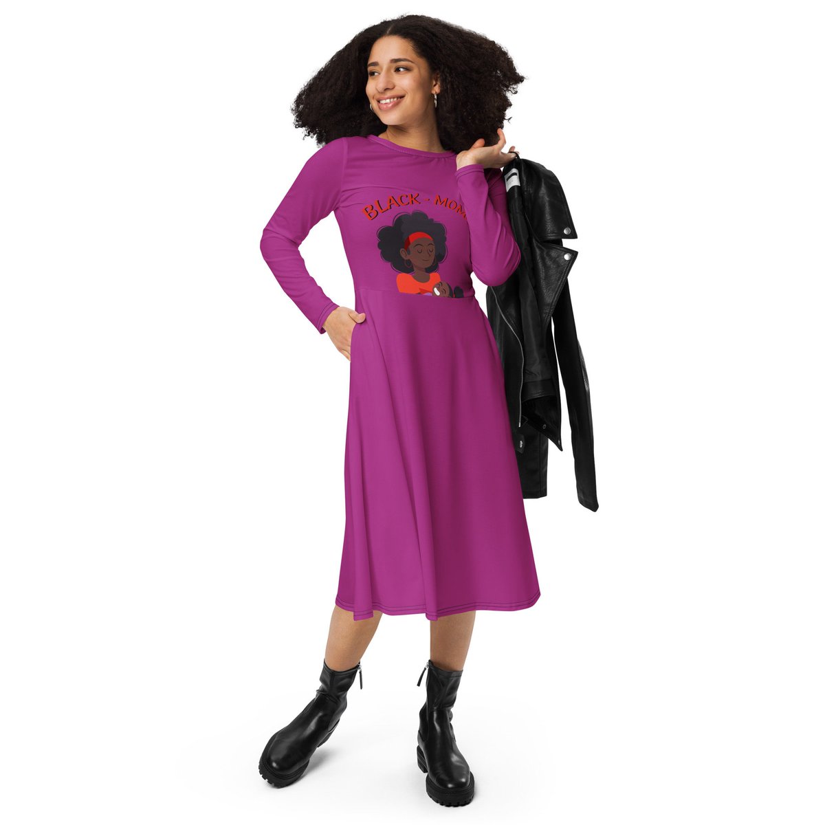 Excited to share the latest addition to my #etsy shop: All-over print long sleeve midi dress Black Moms Matters etsy.me/3Em05rU #blackmom #blackgirl #blackgirlmagic #africanmom #moms #blackkids #momandme #momma #mommyandme
