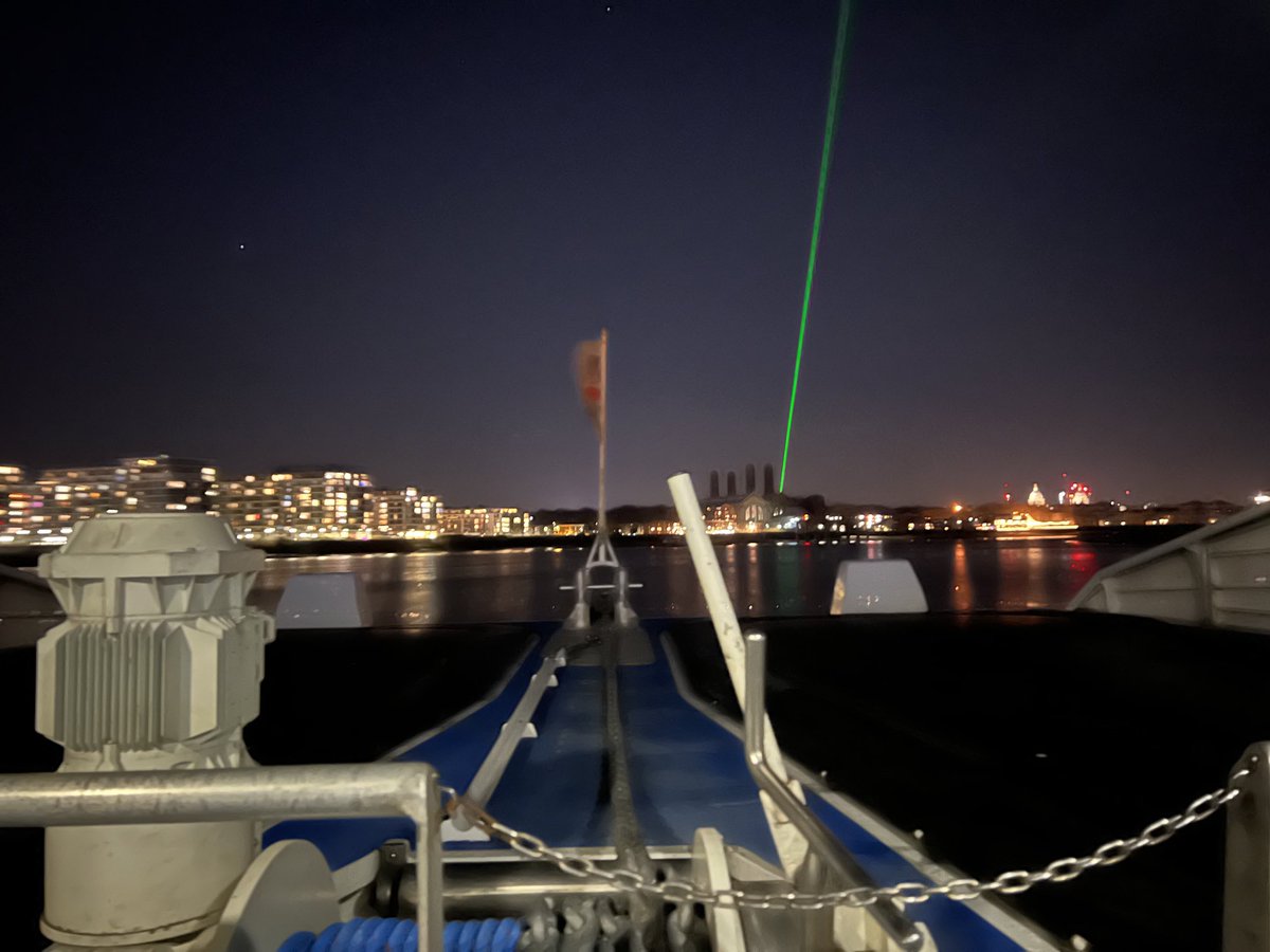 The green laser marks Zero latitude at Greenwich Observatory