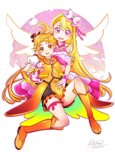 プリキュア描いて貼るとフォロワーが増えると聞いて…え?言ってない?いや多分増えるはず…#プリキュア #ひろがるスカイプリキュア #デリシャスパーティープリキュア #ファンアート 