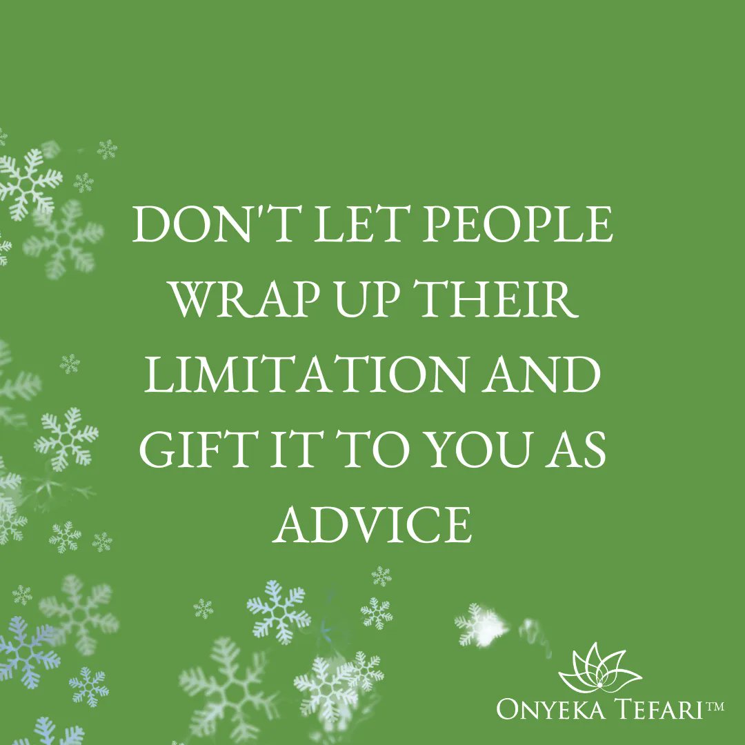 Be mindful of the advice you receive. Don't let others' limitations hold you back from reaching your full potential. Stay focused on your goals and surround yourself with positivity. 

#onyekatefari #onyeka #limitlessmindset #dontletlimitationsstopyou #inspiration #motivation
