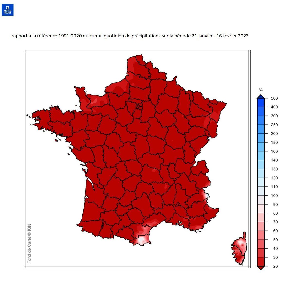 Une carte dont vous avez peu entendu parler : celle de la sécheresse en France. 28 jours sans pluie. Inédit.

Un effet de l’augmentation des températures.

Voilà pourquoi il est urgent d’investir dans les énergies décarbonées, notamment le nucléaire, en France et dans le monde.
