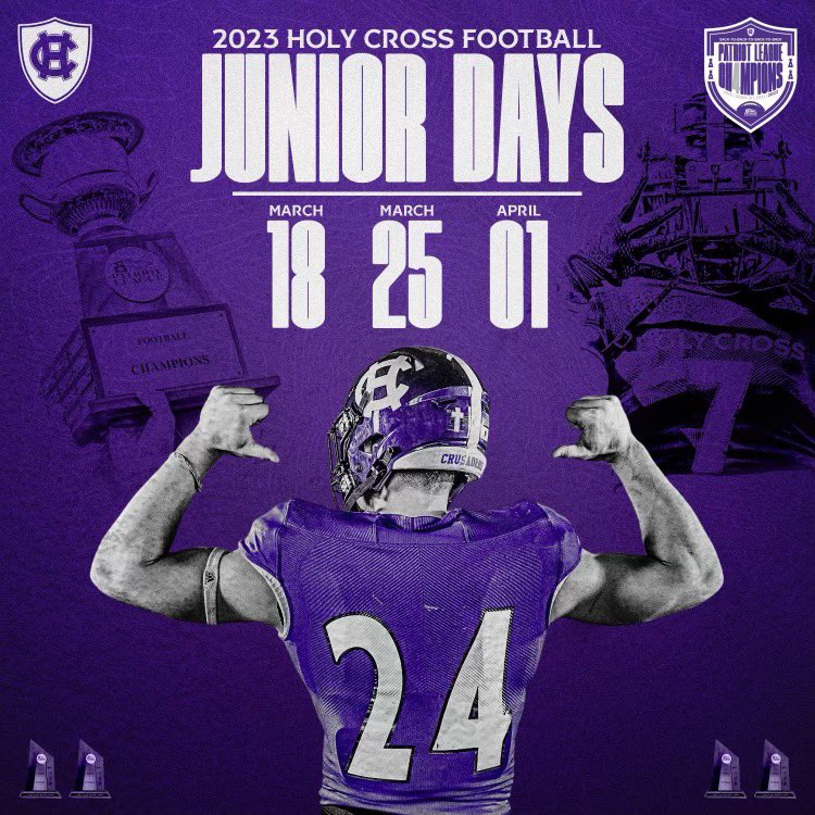 Pumped up to be given the opportunity to attend <a href="/HCrossFB/">Holy Cross Football</a> junior day on the 18th, can’t wait to meet the coaching staff and see all the different facilities around the campus