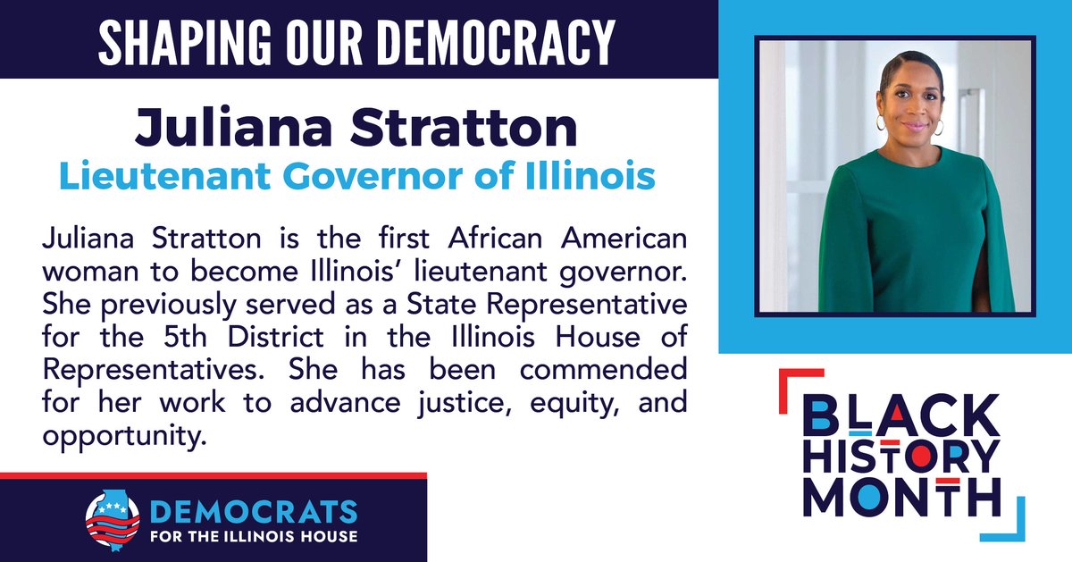 DemsforILHouse's tweet photo. #DreamBuildLead 🎥 Let's give it up for this Changemaker for Democracy and an Illinois treasure, Lt. Governor Juliana Stratton! She is Illinois' 48th Lieutenant Governor and the first African-American woman to serve in that role. #BlackHistoryMonth ✊🏿✊🏾✊🏽 https://t.co/FnXsfe7lU5