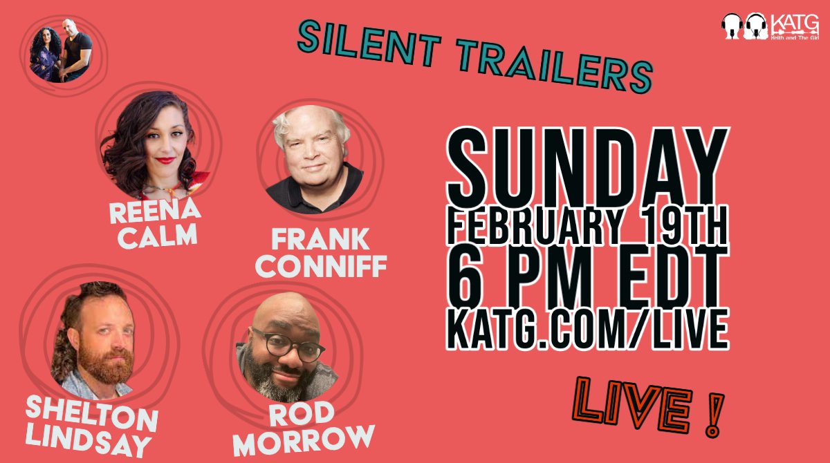 keithandthegirl's tweet photo. Silent Trailers Game Show!
Sunday, February 19th, at 6 pm EST
https://t.co/JfBy4vLZbO
Staring
@ReenaCalm
@FrankConniff
Shelton Lindsay
@rodimusprime
#katg #keithandthegirl #silenttrailers #gameshow #movies #trailer #tv #film #cinema #comedy #funny #humor https://t.co/om5MVlW3XH