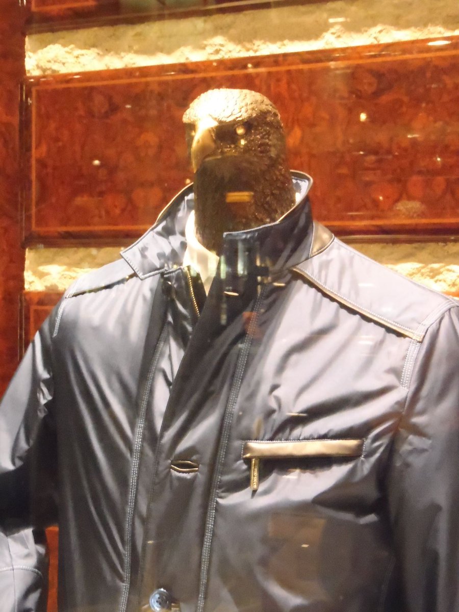 doc_mire's tweet photo. I was on the fence about this jacket, but the terrifying eagle mannequin really sold it to me. https://t.co/BmyMeVnbxm