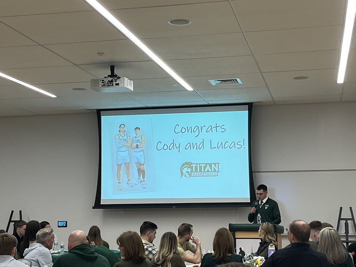 IWUBasketball's tweet image. Last night, we had the opportunity to honor our two senior captains at the annual senior banquet. Thank you for your dedication and commitment over the past four years, Lucas and Cody! #TGOE