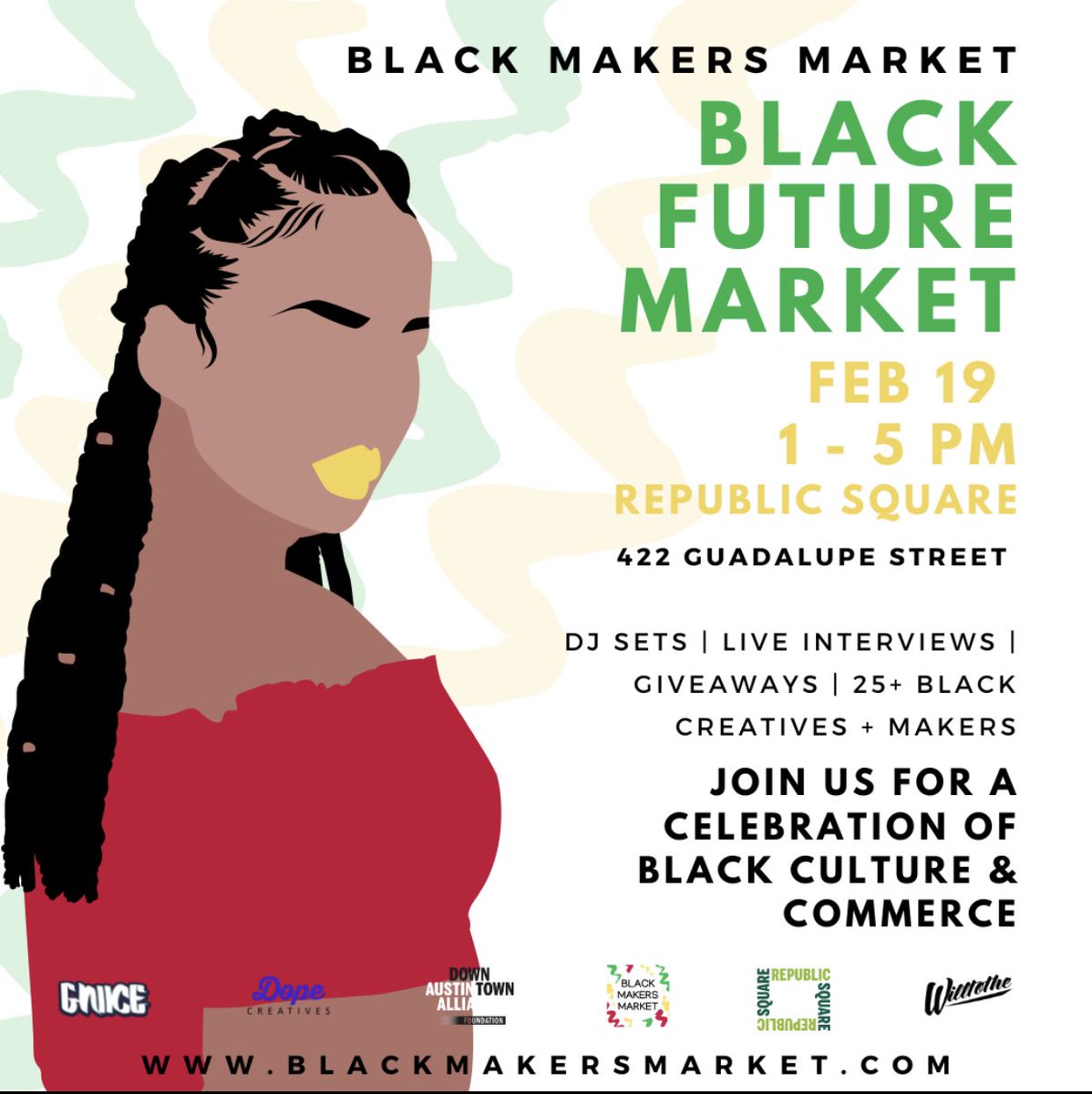 Happening now in Republic Square, 1-5pm.
#BlackFutureMarket #BlackMakersMarket #ShopBlack #ShopLocal #SupportBlackBusiness