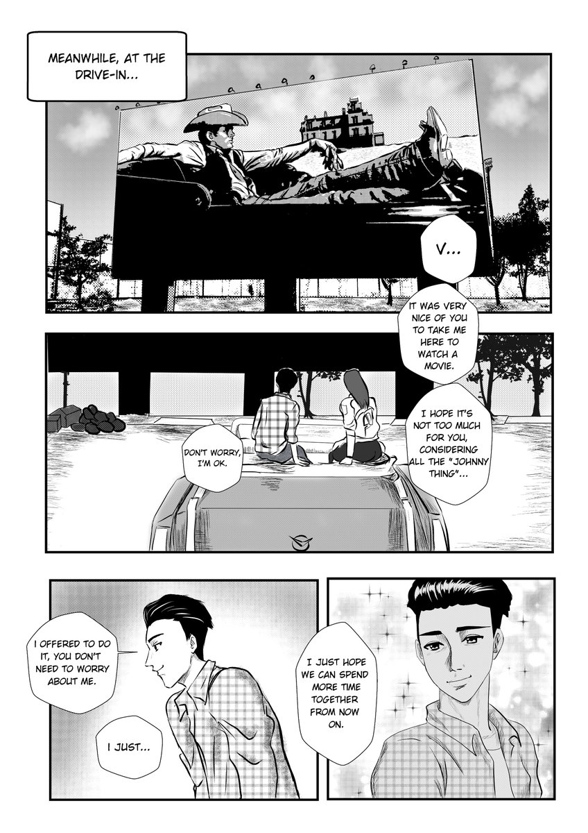 Corkyjett's tweet photo. This was a special request from @VGsilverhand. It took some time, but it's finally finished. Special episode with the new couple Panam-V 💜💜💜💜 #Cyberpunk2077 #Cyberpunk2077fanart #Cyberpunk2077fancomic #Vikk #Panam #RogueAmendiares #FemaleV #JudyAlvarez https://t.co/B88bJAlnm1
