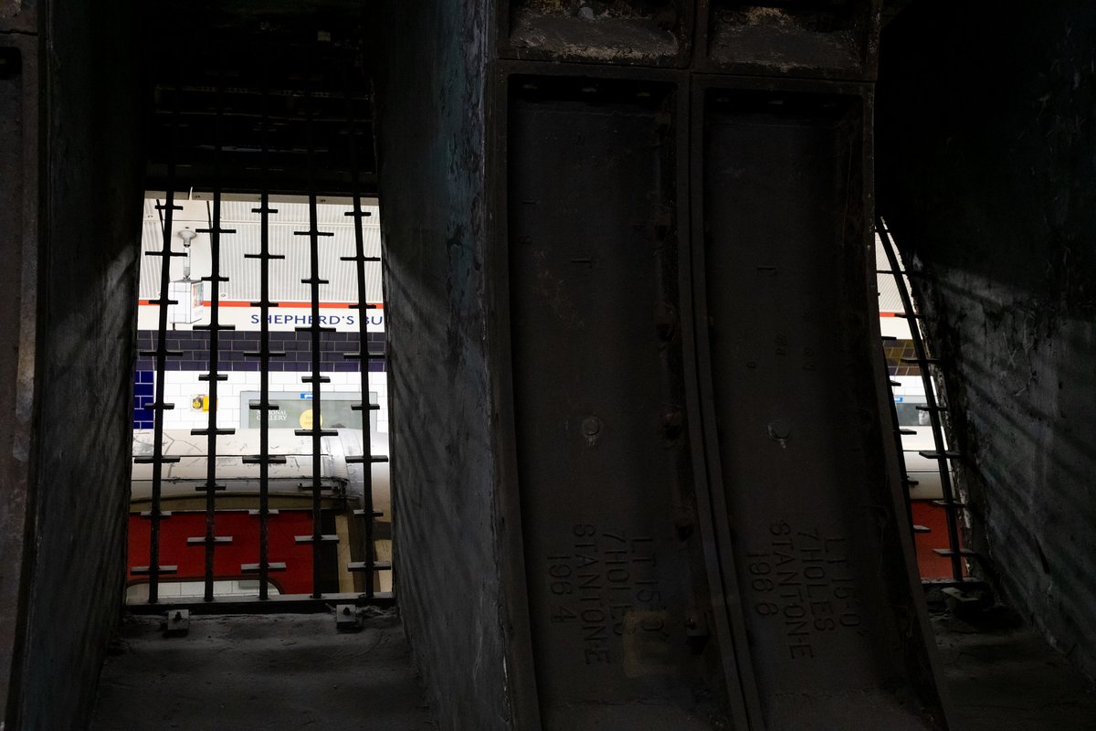 Went on the Shepherd's Bush #HiddenLondon tour today. You explore the old tunnels and lift shafts that were superseded when escalators were installed in the late 1930s (see the substructure of the escalators in the second pic). More photos on Flickr: flic.kr/s/aHBqjAsMoQ