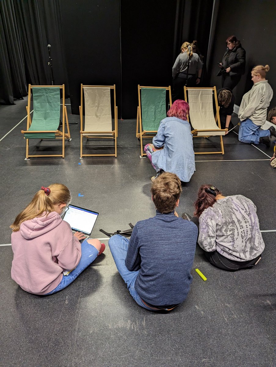 A fabulous week for our first years, learning about  programming LX and the fundamentals of marking out a rehearsal room 😁📐📏💡 #technicaltheatre #stagemanagement