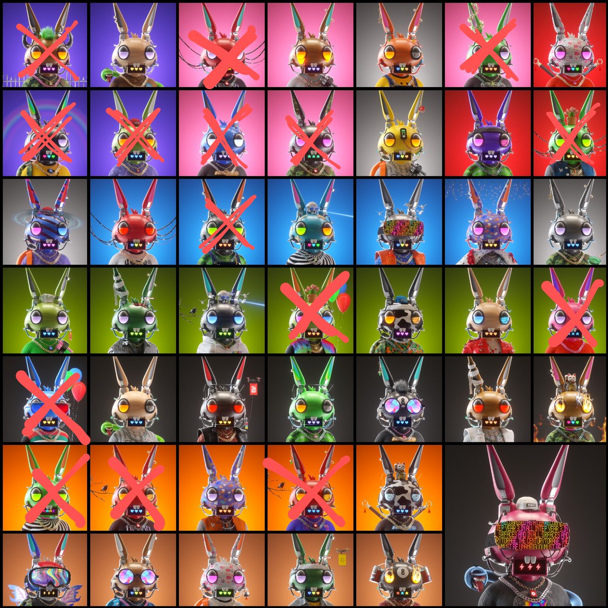 I'm planning on burning 15 Hpprs in total 👀 

Giving me 30 drone mints!!!

The drone collection is looking absolutely insane and I am so excited for it to be revealed! 

Which would you burn from here?

#hpprs #nftart #NFTCommunity #nftburn <a href="/shakkablood/">SHAKKABLOOD</a> <a href="/HPPRSWRLDWDE/">HPPRS 🥕</a>