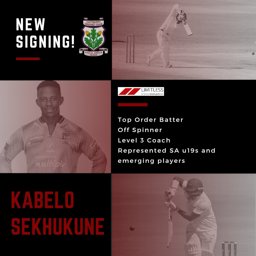 New club signing! Kabelo Sekhukune The former South Africa Under 19 & current Easterns batter joins us for the 2023 season! Kabelo replaces Sri Lankan Lakshan as our overseas Pro. #ccc #caythorpecc