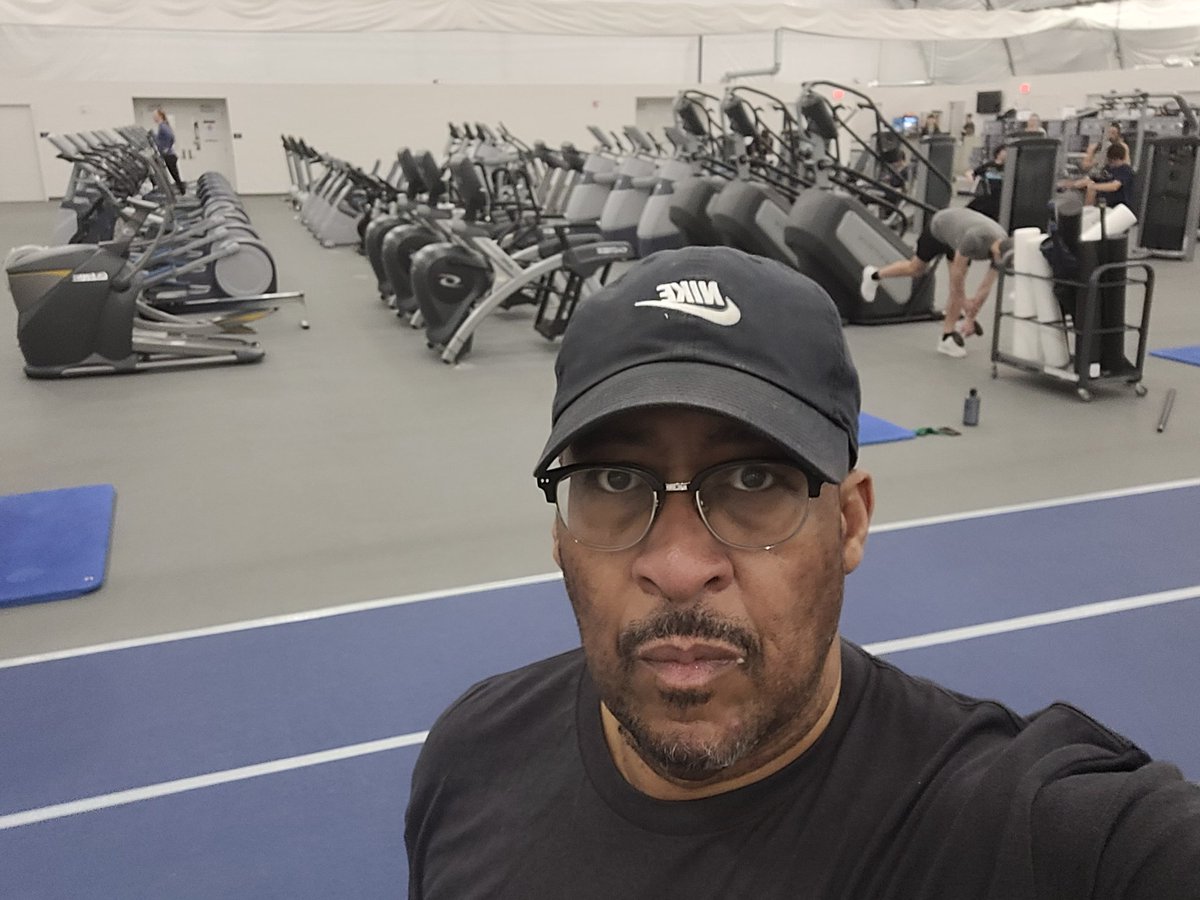 Got a chance to do some strength conditioning at the Palmer Temporary Recreation Facility, AKA the tent/bubble/tubble/onion. Trying to sign up for a full Group X Cycle class with Morgan. <a href="/UMStudentlife/">U-M Student Life</a> <a href="/UmichRecSports/">Michigan Rec Sports</a>