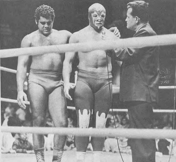 RasslinGrenade's tweet photo. Pedro Morales saw much success in the WWWF, but he also ventured out to the west coast as well. Here's some shots of Pedro alongside Mil Mascaras &amp; Pepper Gomez. @WrestlingIsKing @ExcitementAir @olympicaud @Starshot9 @CCMilani @apter1wrestling https://t.co/KdTG3gv6Lu