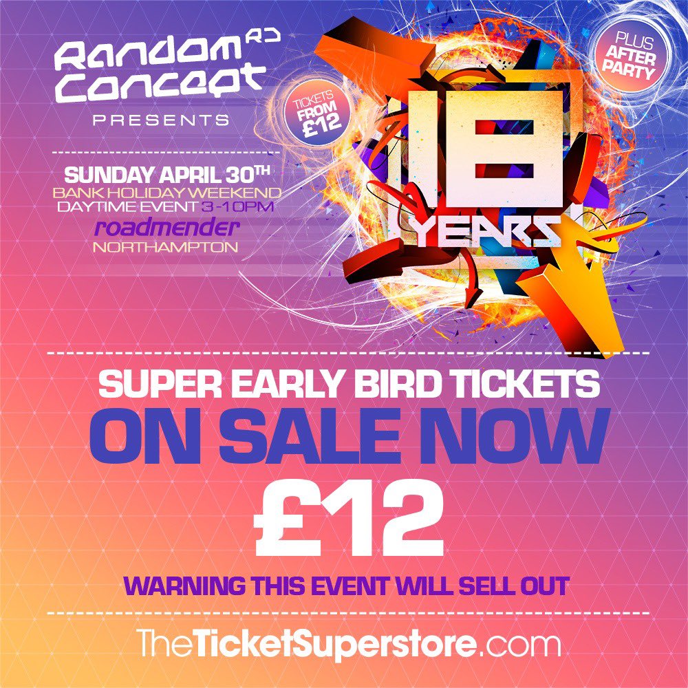 RANDOMCONCEPTUK's tweet image. These are literately flying out… 
be quick 🚨

🔗 theticketsuperstore.com/events/45756/r…