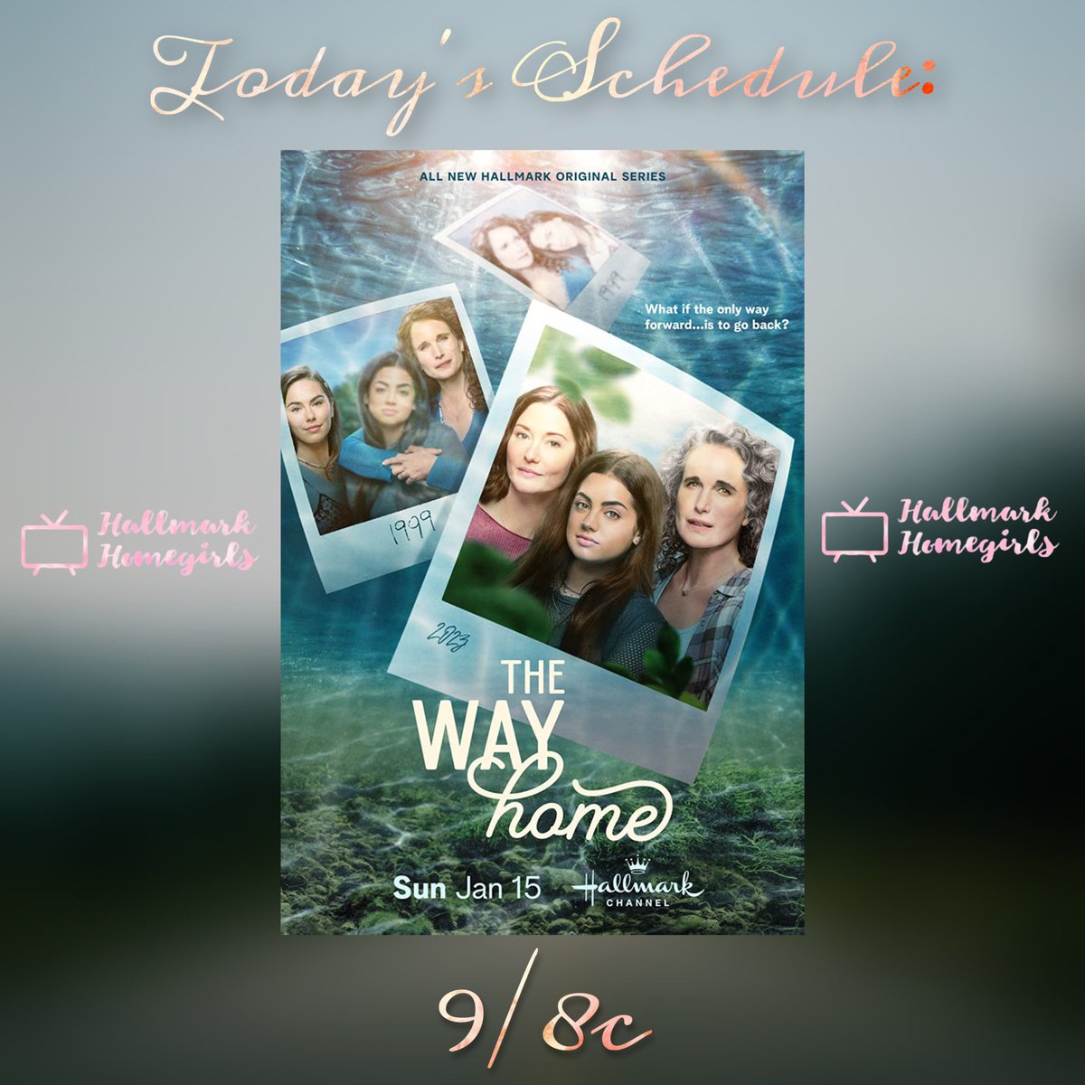 hallmarkhomegrl's tweet photo. Hey #Hallmarkies and #WayHomies, happy Sunday!! Join @kimmiek2006 as she live tweets episode 5 of #TheWayHome starring @chy_leigh, @sadielsnow and #AndieMacDowell! It all starts at 9/8c, only on @hallmarkchannel!! https://t.co/GHH6L2vVz0