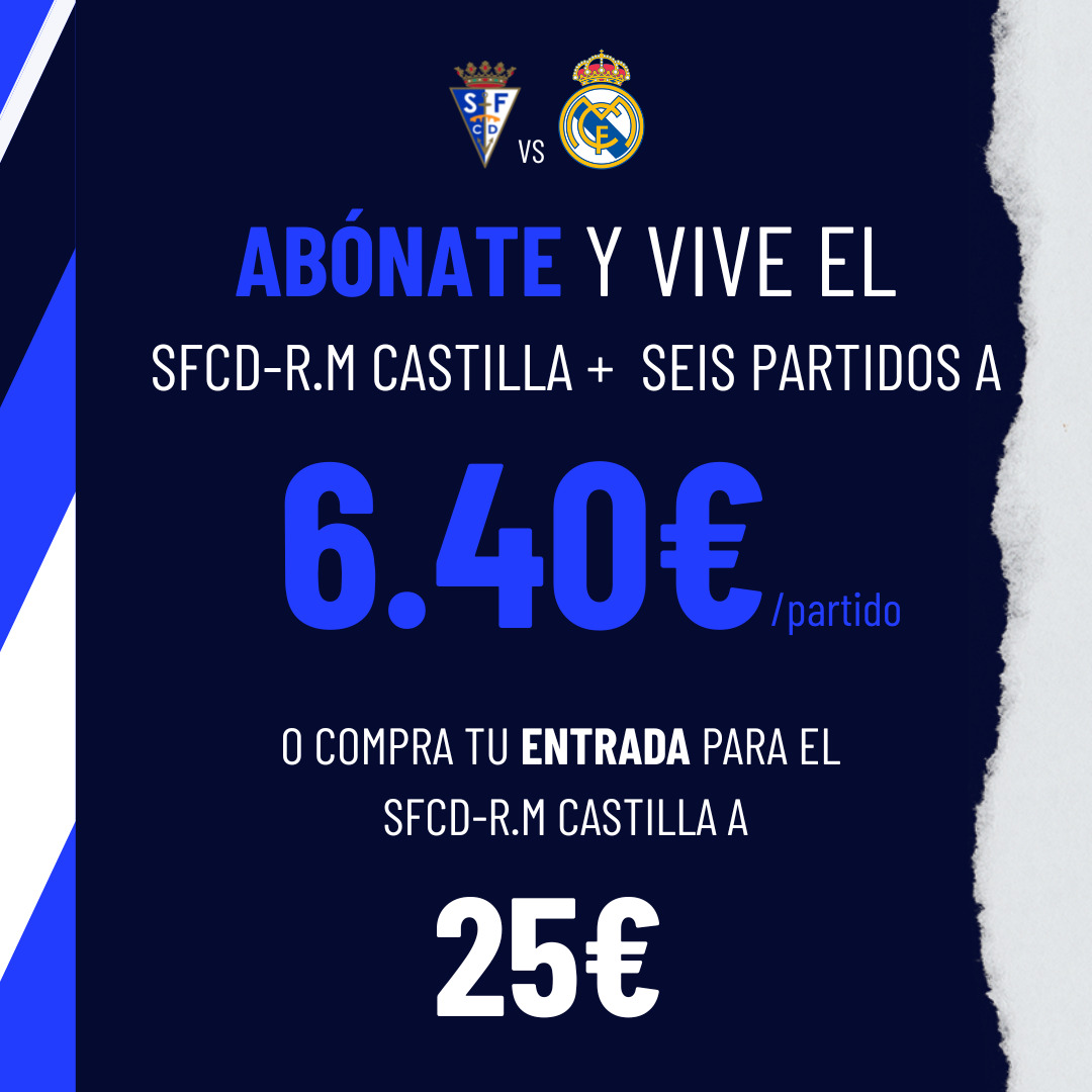 SanFernando_CD's tweet photo. 😎 ¡La mejor forma de disfrutar de la segunda vuelta es abonándote!

👉🏼Ahorra más mediante el abono y no te pierdas este sábado el #SanFernandoRMCastilla.

🌐 Te esperamos en nuestra Oficina de Atención al Aficionado o en nuestra plataforma online 

https://t.co/yomWDUNS5E https://t.co/tgvIuJ9l2K