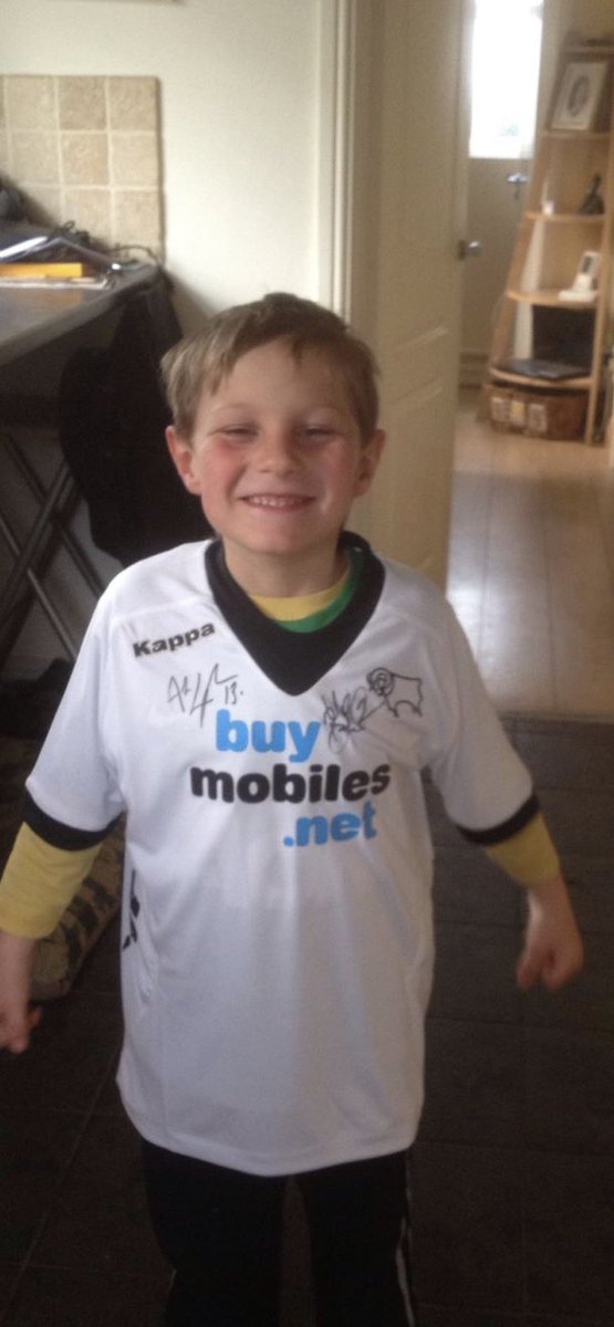 crich_lisa's tweet photo. @JohnBrayford4 @crewealexfc @dcfcofficial @CardiffCityFC @SheffieldUnited @burtonalbionfc My son in his first football shirt which has your name on the back. It was massive in him  as they didn’t have his size but my god he wore that shirt with pride https://t.co/Af7EXpzU6J