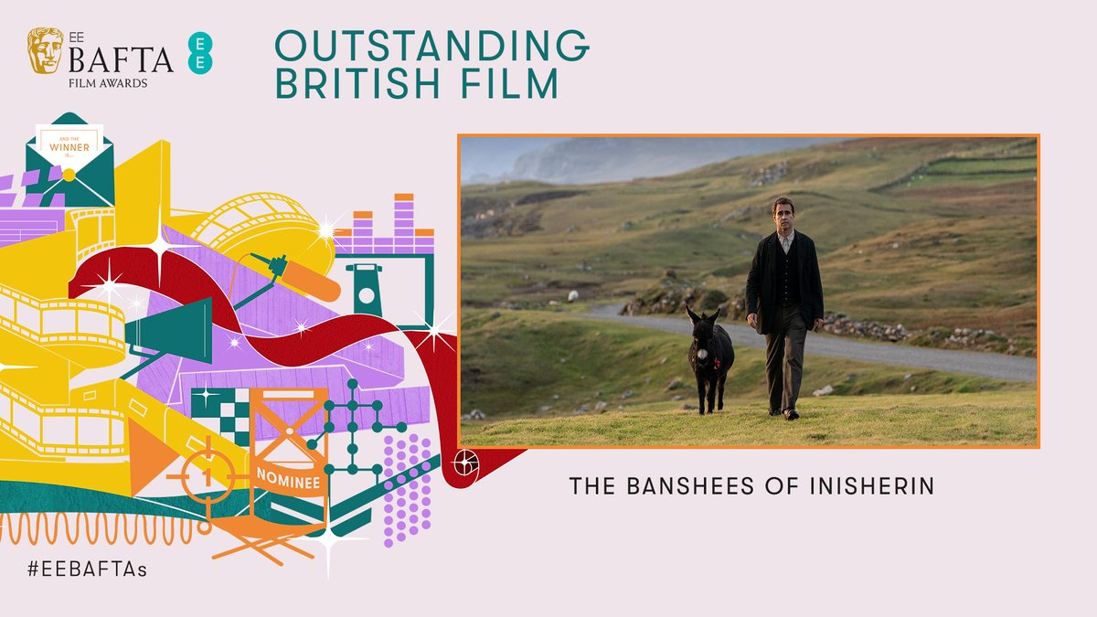 The winner of Outstanding British Film is The Banshees of Inisherin! @bansheesmovie @searchlightuk #EEBAFTAs