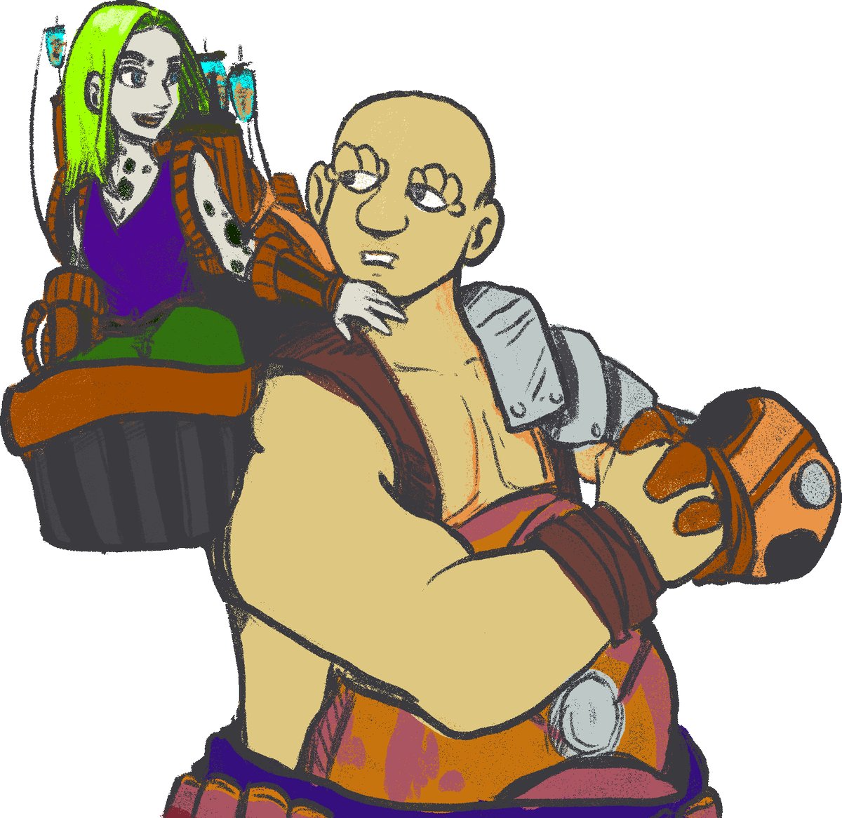 UnluckyRolls's tweet photo. @MoonB0nes Are we... are we mutuals enough?

Well I offer mainly Sarah Creed, the muscle-dystrophy afflicted leader of the Necromunda gang in the campaign we're running who I use as my avatar on stream. She's always accompanied by Gut, her fiance/ogryn bodyguard, but just her'd be great! https://t.co/XrKV1Sca3n