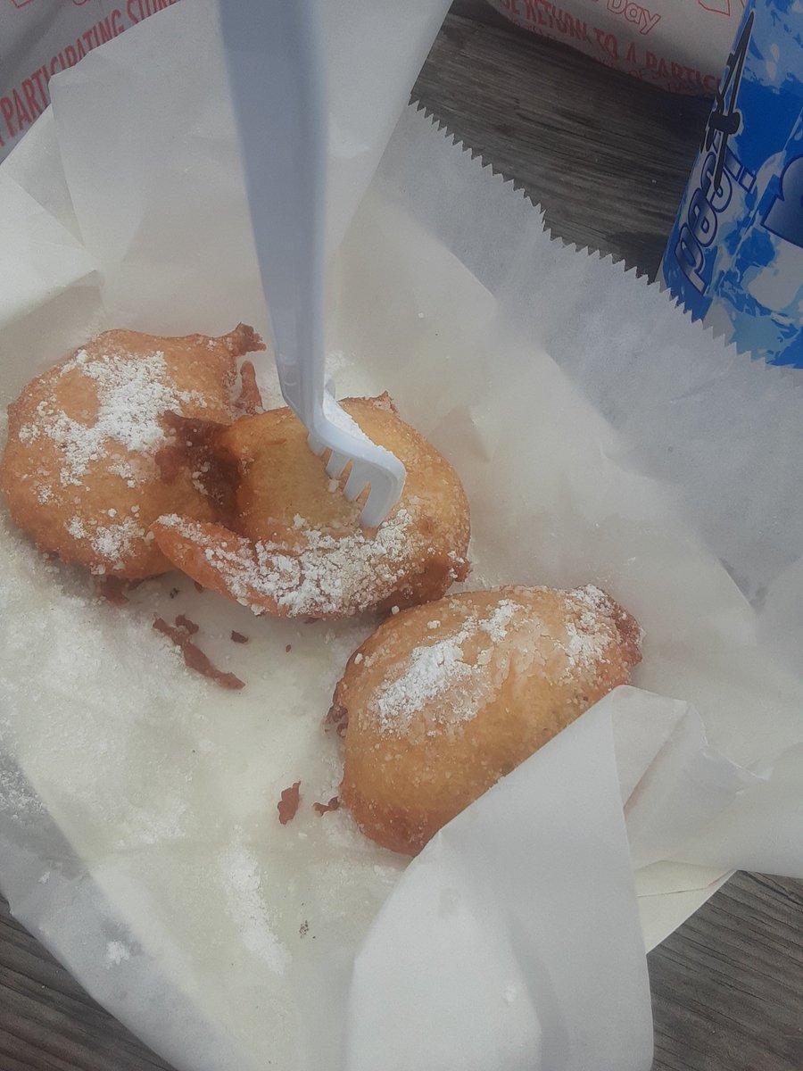 Went to a festival today n got these bad boys! Funnelcake n fried oreos! I also got the best lamb gyro ive ever had but forgot to take a pic