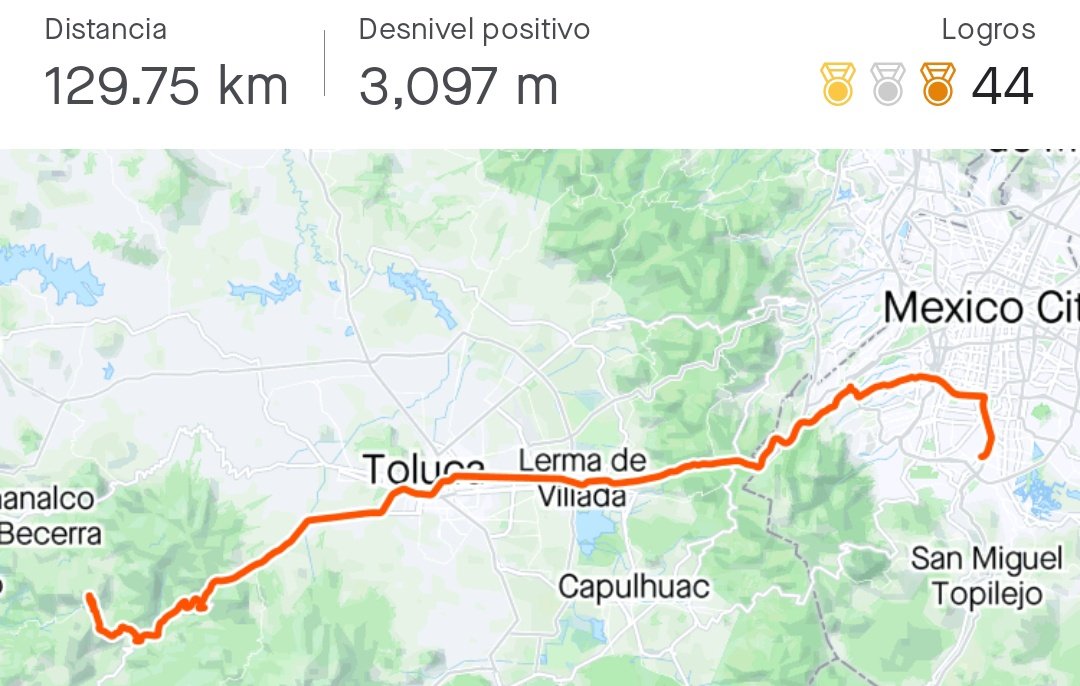 Hoy me aventé esta ruta en bicicleta pero les voy a contar un secreto:

Todo el camino me lo eché alimentándome de pinole.

Ando en un trip con el pinole porque de eso se alimentaban pochtecas y tamemes en las largas rutas comerciales de Mesoamerica... Y sigue siendo efectivo.