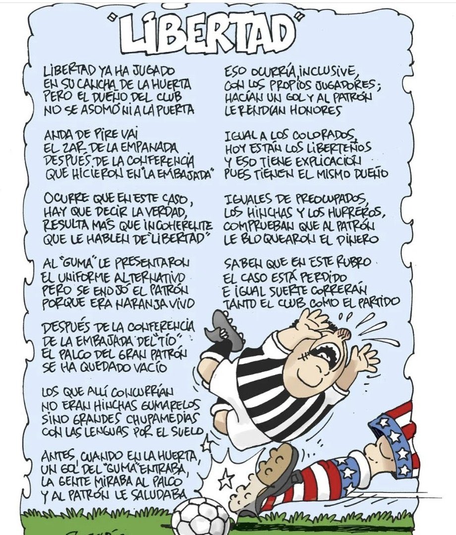 feliperolonm's tweet photo. Como socio del @Libertad_Guma aborrezco esta publicación y así mismo solicito a la directiva del club qué a partir de ahora se le prohíba rotundamente la entrada a los periodistas de @ABCDeportes @ABCDigital. Y yo personalmente si encuentro a uno de estos los voy a sacar... https://t.co/ayOU7H9OQD