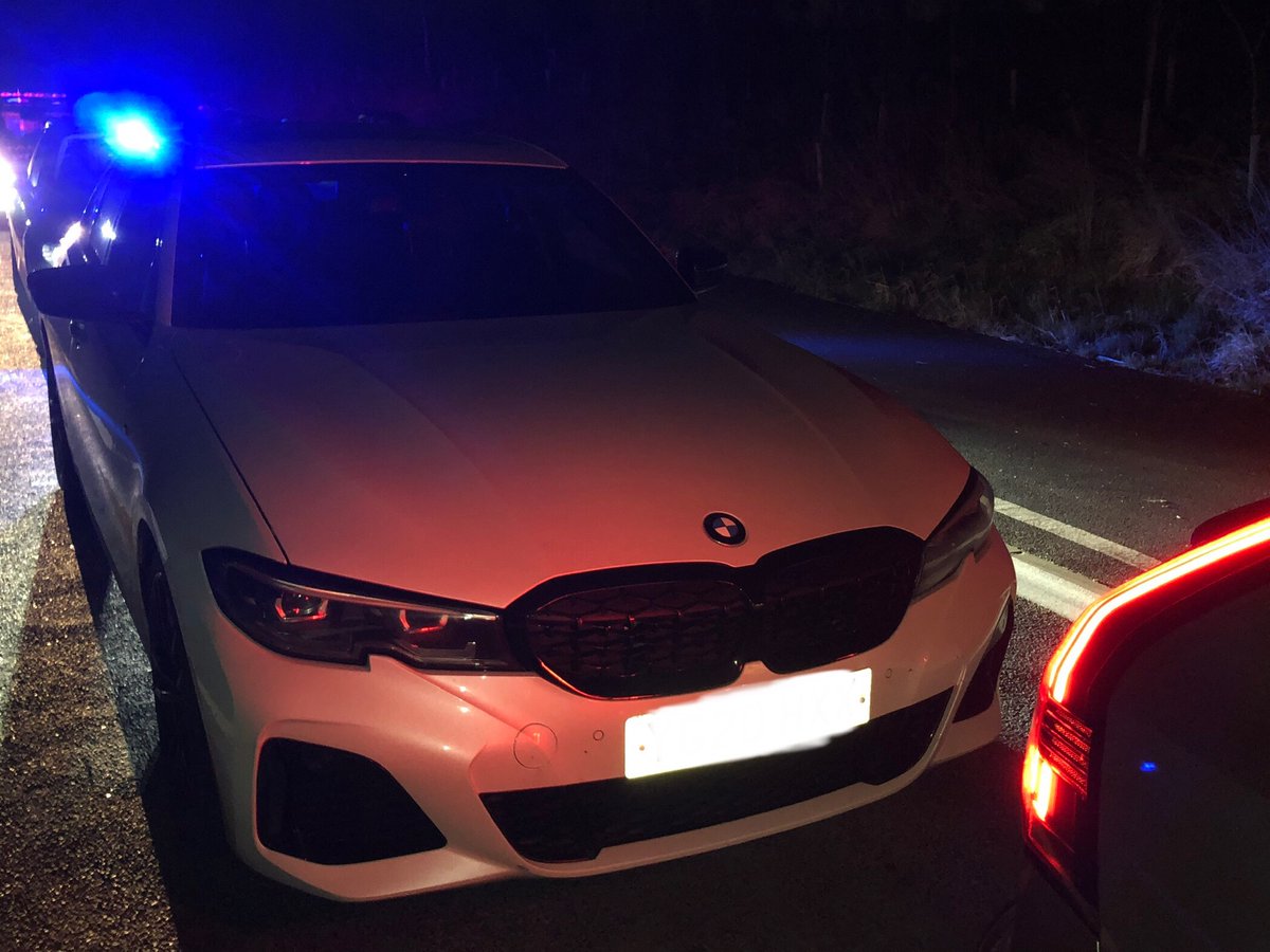 LancsRoadPolice's tweet photo. This BMW M340i sighted east bound on the M55 being driven at 115mph in the 50mph roadworks. Driver thought that speed was ok due to the time of day and the roads being quiet. Driver reported for excessive speed and the car seized under section 59. #HO50. #HO51. #T2TacOps. https://t.co/mYrX3mWRz5