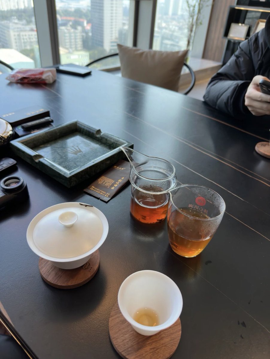 Daily working status; Start with drinking tea.