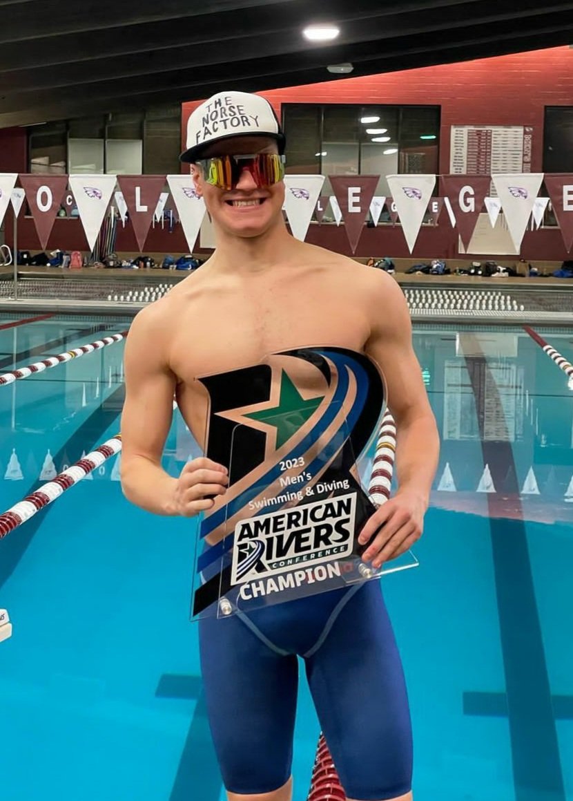Our forever hero <a href="/kev_kretz/">Kevin Kretz</a> was named American Rivers Conference Men’s swimmer of the meet! 
Congratulations <a href="/LutherSwimDive/">Luther Swim & Dive</a> on earning the team conference championship title!