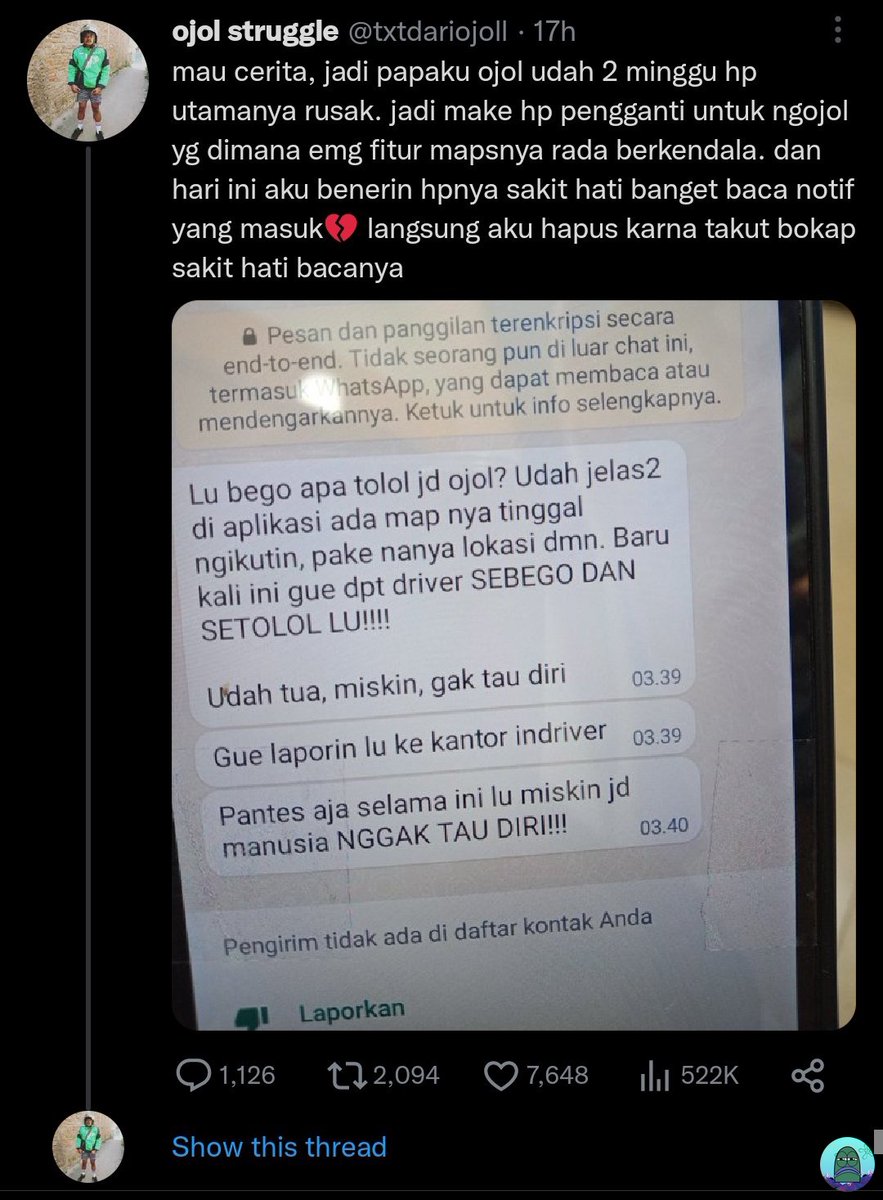 tanyakanrl's tweet image. 💚 AKU YANG ORANG LAIN BACA INI SAKIT HATI BGT 🥺 KETIKANNYA JAHAT BGT YAALLAH 🥺 SEMOGA BAPAK NYA SELALU DIBERI KESEHATAN, DI MURAHKAN REZEKI NYA.