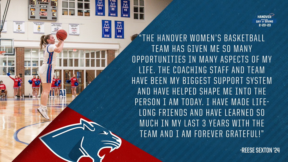 The Athletics Day of Giving is set for Thursday, Feb. 23, but you can give today!

Follow the link to support: givecampus.com/schools/Hanove…