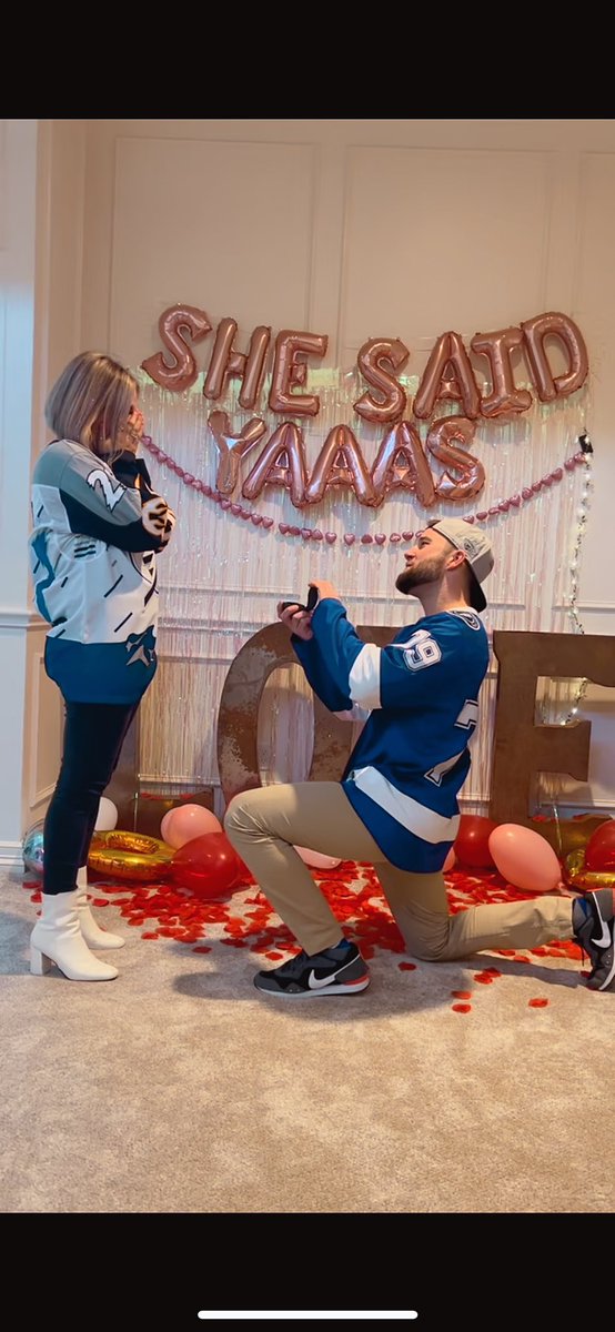 mikealabeck's tweet photo. Hard to top a #Bolts win but I think this might have done it! 💍🥹💙⚡️ #TBLvsDAL #GoBolts https://t.co/a9A2Rtocxx