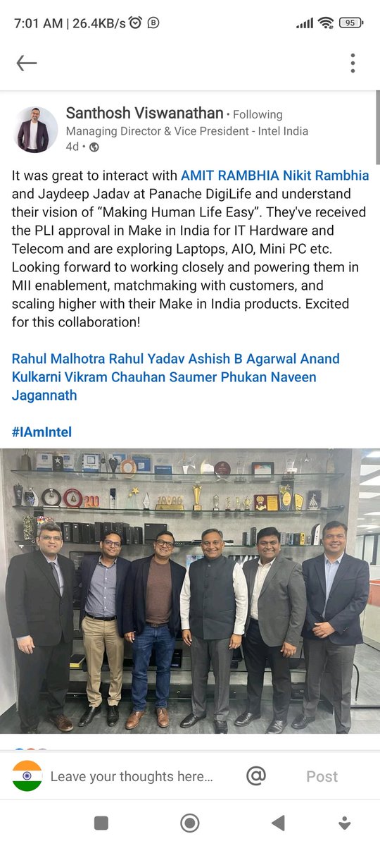 kaushalsingla2k's tweet photo. @drprashantmish6 #panachedigilife #iamintel https://t.co/lUNQOTN9Ai